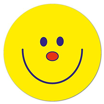 Aufkleber Smiley, ohne Beschriftung, 38 mm, 75 Stück