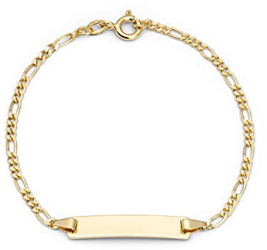 Amor Identarmband Unisex Mädchen Jungen Armschmuck, 16 cm, Gold, Kommt in Schmuck Geschenk Box, 2014688