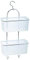HOMION 2 Tier Large Hanging Bathroom Organiser Unit Shower Rack Storage Caddy With Plastic Extra Deep Baskets Removable Baskets and with Two Extra Hooks Lightweight (2 Tier)