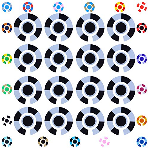 Acclaim Lawn Bowls Identification Stickers Markers Standard 5.5 cm Diameter 4 Full Sets Of 4 Self Adhesive Segmented Two Colour (Black/Silver)