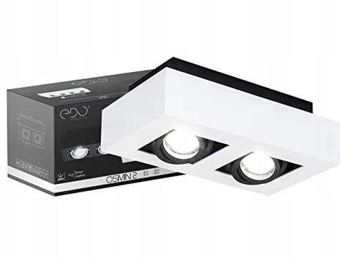 EDO OSMIN 2 Spot Plafond Triple Saillie, Deckenstrahler LED, Deckenspots LED, Deckenlampe Schwarz und Weiß, IP20 Carré, Metall und Moderne Éclairage Plafond, LED Plafonnier EDO777145