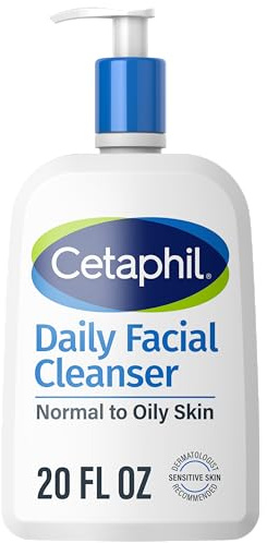 Cetaphil Face Wash, Daily Facial Cleanser for Sensitive, Combination to Oily Skin, 20 oz, Gentle Foaming, Soap Free, Hypoallergenic