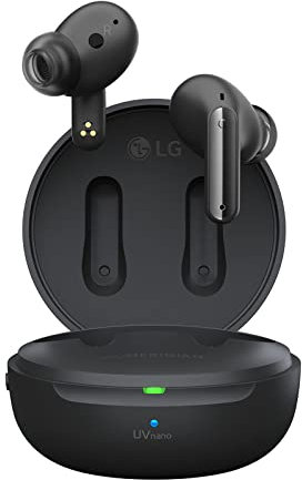 LG TONE Free UFP9 - Plug and Wireless True Wireless Bluetooth Earbuds(TWS), Enhanced Active Noise Cancellation, UVnano 99.9% Bacteria Free, Immersive 3D Sound, 3 Mic for Work/Home Office, Black