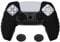 PlayVital Coque pour ps5 Manette Protection Accessoire Contorller Housse Silicone avec Capuchon Joystick Compatible avec ps5 Station de Charge-Noir