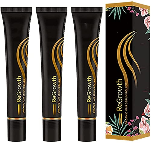 Regrowth Organic Hair Serum Roller Set,Scalp Intense Roll-On Hair Growth Serum,Triple Roll-On Massager Hair Growth Essence,for Men and Women of All Hair Types (3pcs)