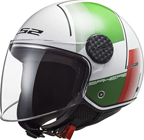 LS2, Jet-Motorradhelm SPHERE LUX FIRM Gloss White Green Red, XL