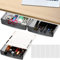 SOUJOY 3 Pack Under Desk Drawer, Self-Adhesive Slide Out Organizer Tray, Plastic Under Table Attachable Hidden Storage Organizer for Office Home School Kitchen Sewing Table