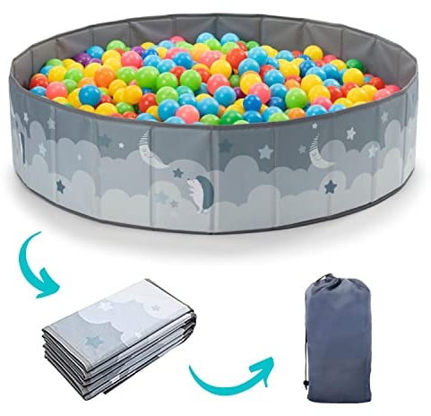 RUGUIES- Piscine à Balles pour Bébé et Enfant jusqu'à 3 Ans-Parc à Balles pour Les Petits-Pliable pour Garçons-pour Un Usage Intérieur et Extérieur- (Balles Non Incluses)-(80x26cm)