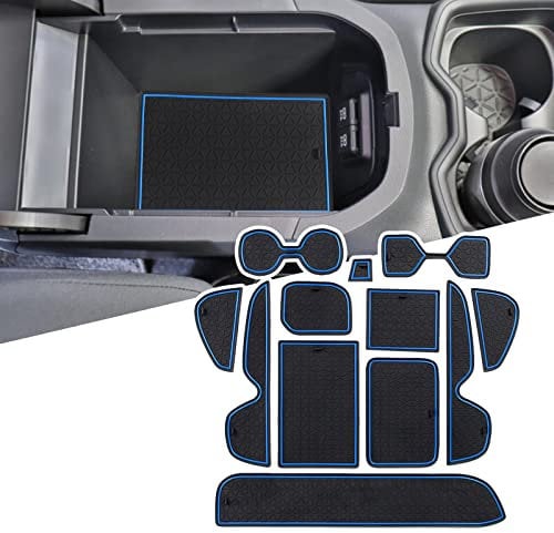 LFOTPP Compatible with RAV4 2019+ RHD Car Mats, Door Slot, Armrest & Console Non-Slip Rubber Mats - 12pcs/Pack (Blue)