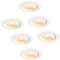 HOFTRONIC - Malta - 6er LED Einbaustrahler Weiß - 5W Dim to Warm (1800K-2700K) - IP44 Wasserdicht - Schwenkbar, Dimmbar - Deckenstrahler für innen, außen und Badezimmer - 5 Jahre Garantie
