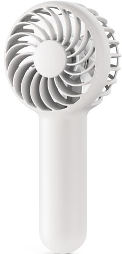 Gaiatop Mini Portable Handheld Fan, 3 Speed Powerful Battery Operated, Small USB Rechargeable Personal Fans for Makeup Eyelash, Camping Beach Airplane Travel Essentials for Women Girls White