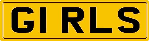 Size 7” x 1.75” (7 inch x 1.75 inch) REAR (Yellow with Black Characters) NON-LEGAL SHOW PLATE with border - registration reg number no plates motorcycle motor cycle bike trike scooter quad