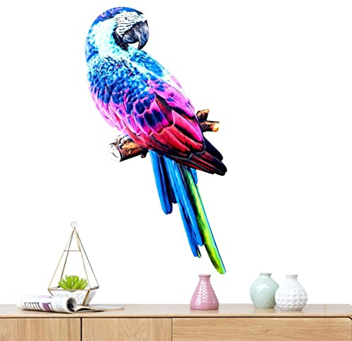Eastuy Papagei-Wand- - Wanddeko Metall Papagei - Simulation Papageien Vögel Skulptur, Wandbehang Indoor Outdoor Dekoration