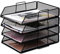 Exerz Clasificador de Papel/Bandeja/Organizador de Escritorio/Soporte de Archivos, Paquete de 4 Unidades, Malla de Alambre, Oficina, Escuela