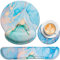3-in-1 Sottomano Scrivania Set,Acezeek Poggiapolsi Tastiera,Tappetino Mouse Poggiapolsi,Tazza Pad,Ergonomico Mouse Pad,Tappeto Mouse con Memory Foam,Polso Dolore Relief Per Giochi,Uffici,Dormitori
