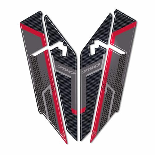 labelbike - Adesivi in Resina Gel 3D protezioni parasteli parafango compatibili con Honda Transalp 2023 Grigio