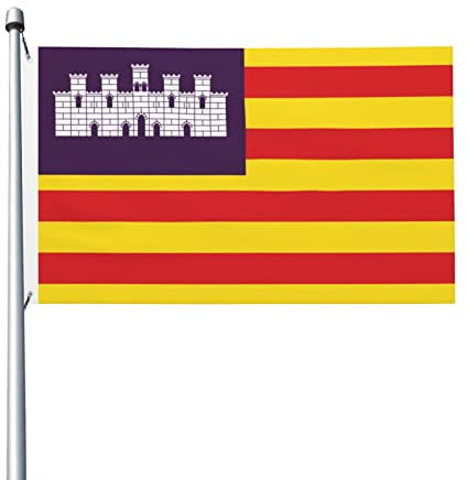 Bandera de las Islas Baleares Banderas 3x5 pies Bandera de decoración al aire libre Bandera ligera Banderas de fiesta en casa Patio 3x5 Banderas