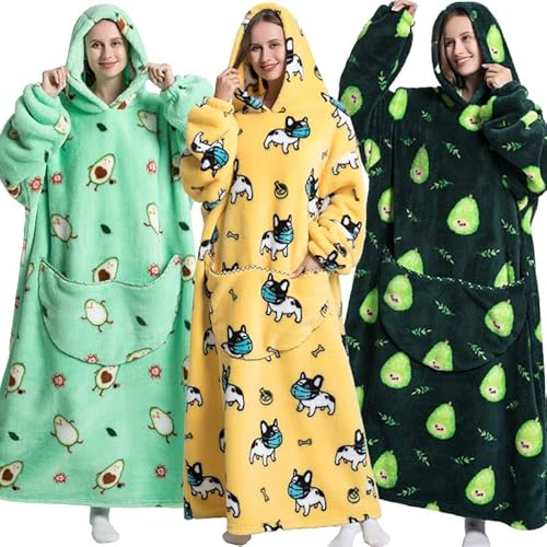 Klassische Wearable Decke mit Ärmeln für Erwachsene Frauen Männer, Extra Soft Warm Cozy Micro Plüsch leichte Fleece Cozy Body Decke, TV Wrap Throw Deckenbezug mit Tasche