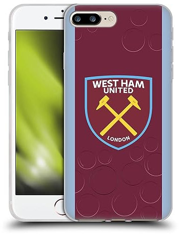 Head Case Designs Officially Licensed West Ham United FC Home 2023/24 Crest Kit Gel Case [Military Grade Protection] Compatible With Apple iPhone 7 Plus/iPhone 8 Plus