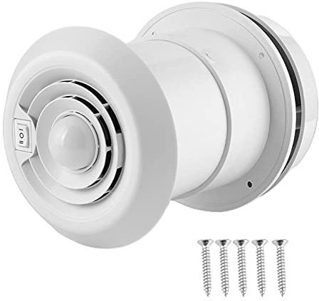 Akozon Ceiling Exhaust Fan, 12V Roof Fan 4000R/min LED Air Ceiling Ventilation Grille Round Universal For Campers Motorhome Travel Trailer Van