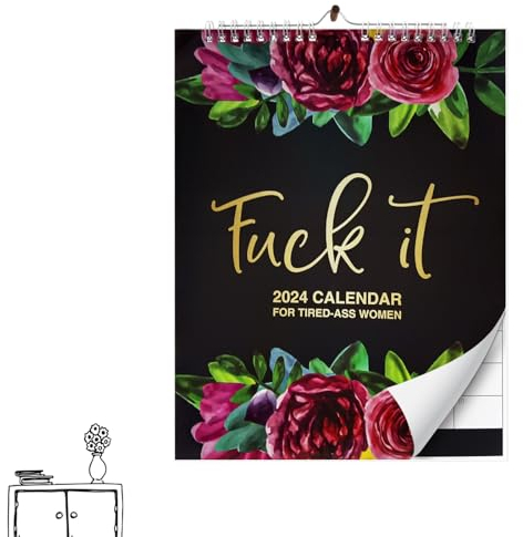 Audasi 2026 Tired-Ass Women Calendar, Wandkalender, 2026 Wand hängender Kalender,2026 Fu_ck it Calendar, Neuheit/Humor/Jahr Planer Kalender