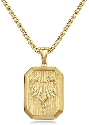 CyxenNova Collar de cadena cruzada para hombre, cadena de rey para hombre, cadena con placa, colgante de acero inoxidable para hombre, joyería para regalos de mujer