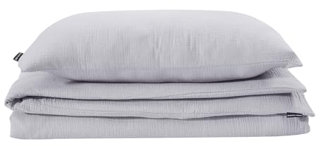 ALAVYA HOME® Musselin Bettwäsche 135x200 4 teilig | ÖkoTex Zertifiziert & für Allergiker geeignet | Bettwäsche Set mit je 2 Bettbezügen 135 x 200 & 2 Kissenbezügen 80x80 | Atmungsaktiv