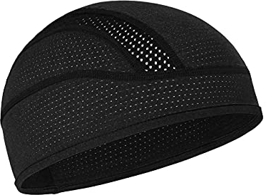 MELASA Cooling Fahrradmütze Unter Helm, Mech Atmungsaktive Helmet Liner Skull Cap, Fahrradhelm Mütze Laufmütze Sport Funktionsmütze für Männer Frauen, Passt unter Helme(Schwarz)