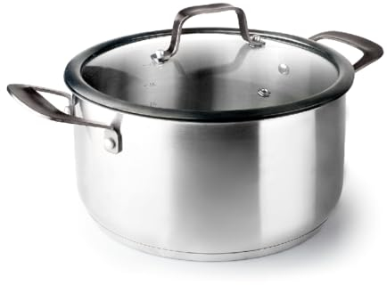 Lacor - 47028 - Cacerola con Tapa Origin, Acero inoxidable 18/10, Tapa Vidrio Templado, Válvula Salida de Vapor, 8.3 Litros, Apto para inducción, Apto para Lavavajillas, Apto para Horno, Ø28cm