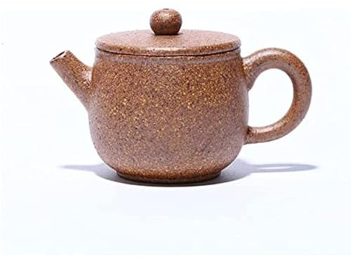 FLADO Reise-Keramik-Teekannen-Set, 130 ml, Klassische lila Ton-Teekanne, Roherz-Abschnitt, Schlammfilter-Teekanne für Zuhause, Büro, Outdoor-Picknick