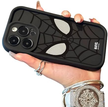 YAAYAGO Spider Man Handyhülle für iPhone 15 Hülle Spider Man TPU Soft Phone Hülle Für iPhone 14 Pro 15 Plus 13 Pro Max 12 11 Cover-Für iPhone 15-Schwarz