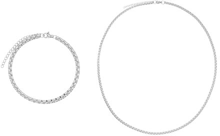 Heideman Set Vetus Herren silber Edelstahl Kette Armband poliert