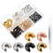300 Stück Quetschperlen Abdeckungen crimp beads for jewelry making kaschierperlen 4 mm Halbrunde Offene Rohrperlen quetschperlen kaschierperlen set für Die Schmuckherstellung-6 Farben