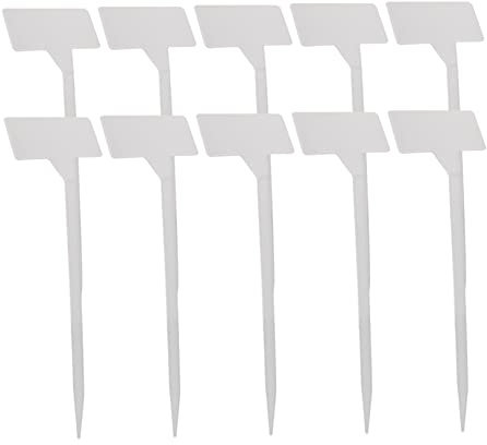 KONTONTY 20 Piezas Etiqueta De La Planta Marcadores De Jardín Marcador De Huerta Grandes Marcadores De Plantas Decoración Blanca Etiquetas De Vivero De Plántulas Exterior El Plastico