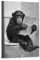 Poster vintage amusant sur toile de singe assis sur les toilettes, lisant un journal, pour salle de bain, décoration murale pour salon, chambre à coucher, 40,6 x 61 cm (40 x 60 cm)