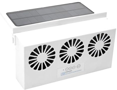 Corghd Ventilador de escape de coche de 3 ventiladores con energía solar, ventilador de radiador de coche, radiador de ahorro de energía, color