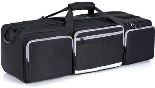 BQKOZFIN 30.7 Tripod Bag Padded Tripod Carrying Case, Waterproof Photographic Bag with Adjustable Shoulder Strap & Handles for Light Stands, Tripods, Monopods, Mic, Speaker Stands, Umbrellas (Black)