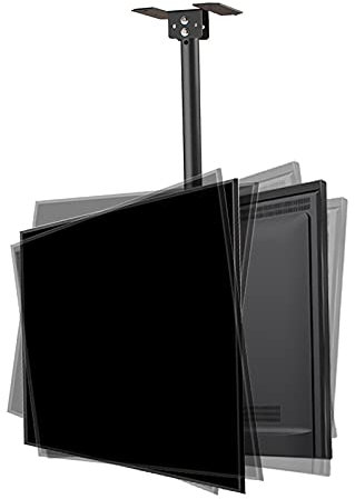 Support de plafond pivotant et inclinable réglable pour support mural double écran de 94,4 à 80 cm