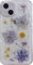 Riccase for iPhone 14 Case Clear with Real Dried Flower Patterns, Shockproof Transparent Soft TPU Protective Bumper Slim Glitter Cute Floral for iPhone 14 Phone Case,Purple Flower