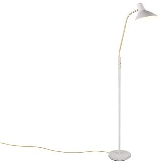 meineWunschleuchte Retro Stehleuchte Grau-Gold aus Metall mit Flexarm, Höhe 145cm