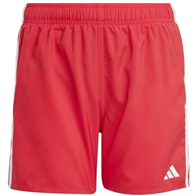 adidas Boy's 3-Stripes Swim Shorts Kids, Pure Ruby/White, 5-6 Years