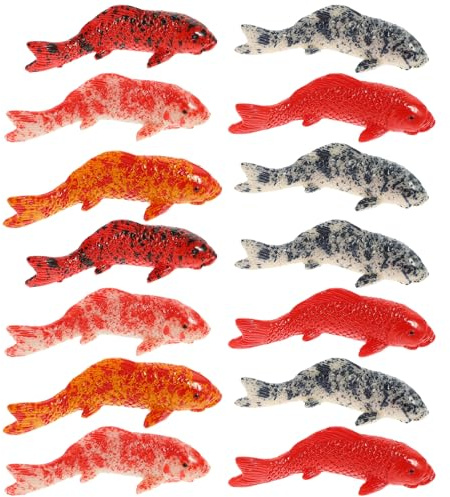 Homoyoyo 5 Koi-Fisch-Gartenstatuen Realistische Künstliche Fischskulptur Für Draußen Terrasse Hof Rasen Aquarium-