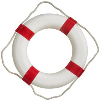 Rot weißer Deko Rettungsring 50cm
