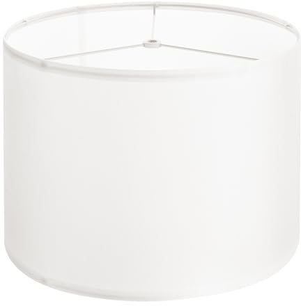 VEVOR Pantalla de Lámpara Forma de Tambor 33 x 33 x 25 cm de Lino y PVC Estructura de Metal Resistente Pantalla Cilíndrica para Lámparas de Mesa, de Pie, Colgantes Fácil Montaje, Lino Blanquecino