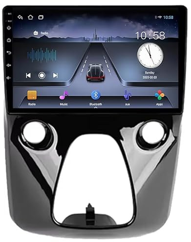 Android 14 Autoradio Stereo 9 Zoll HD Digital Multi-Touchscreen Für Toyota Aygo B40 2014-2021 Mit Navigation Bluetooth-Unterstützung Radio Lenkradsteuerung Mit,8 Core 4G+WiFi 4G+64G