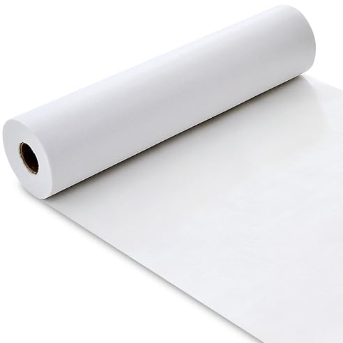 GUJOXILA Tischläufer Vlies Weiß Tischband Rolle Dekoratives Frühling | Tischläufer 30 cm x 25 m Kommunion Deko Tischdeko für Geburtstagsdeko Hochzeit Party Dekoration Festliche