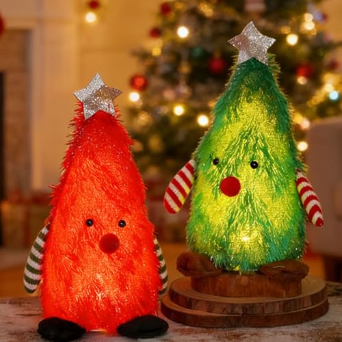 KIKVTER LED Wichtel, 2 Stück Weihnachten Deko Wichtel mit LED Licht, Weihnachtswichtel Plüsch, Weihnachtsfiguren, Weihnachtsdeko Mit Beleuchtet, Weihnachtsdekoration, Weihnachtstisch Deko