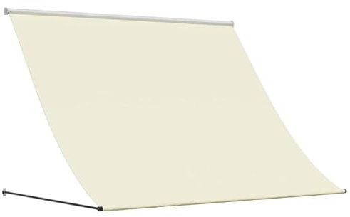 Markise Einziehbar Creme 200x150 cm - Stoff (180 g/m² Polyester mit PA-Beschichtung) & Stahl - Perfekt für Terrasse und Garten - UV-Schutz & Langlebig