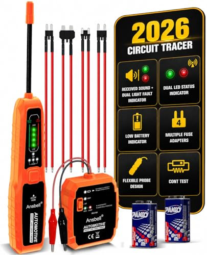Ansbell Automotive Circuit Tracer & Short Open Finder, DC 6-42V Professional Electrical Wire Tracer with Tone Generator, Diagnostic Tool for Cars, Trucks, DIY Repair