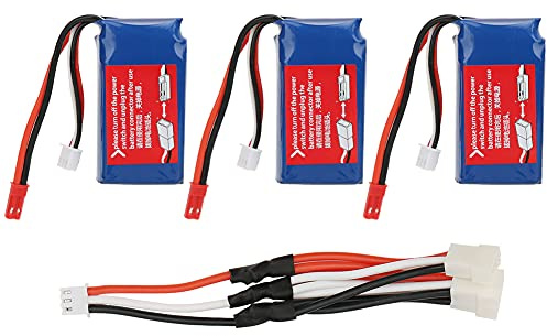 Mtlavishness RC Batterie d'hélicoptère 7,4 V 1100 mAh avec câble de Conversion 3 en 1 pour V913